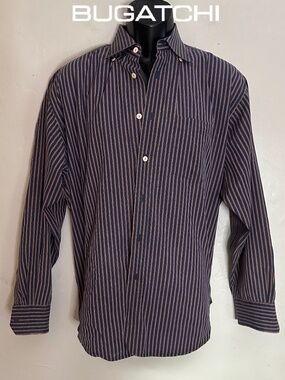 Bugatchi Stretch Button Down Large Gently worn 100% cotton Hidden buttons